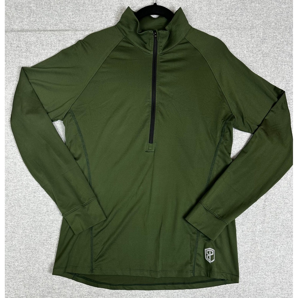 NEW Born Primitive 1/4 Zip Pullover Womens Large Green Long Sleeve Active